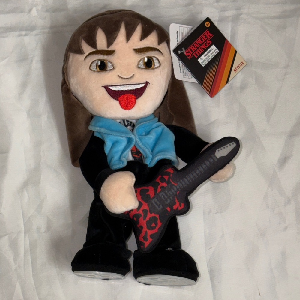 Stranger Things Animated Plush Toy with Guitar Eddie Munson Rocker NWT